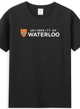热卖Waterloo滑铁卢大学T恤UW文化衫班服纪念品圆领纯棉短袖毕业