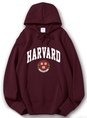热卖爱在哈佛大学校徽班服连帽卫衣秋冬校服HARVARD美国大学