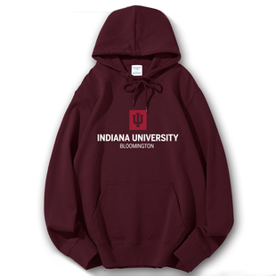 新品套头连帽卫衣IUB印第安纳大学伯明顿分校班服加绒纪念品定制