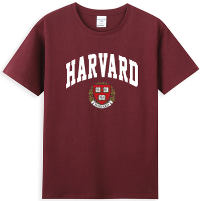 短袖哈佛大学短袖T恤衫留学纪念