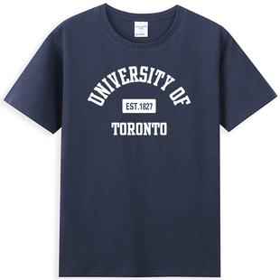 新品加拿大多伦多大学半袖留学生TORONTO校园文化衫男女短袖T恤