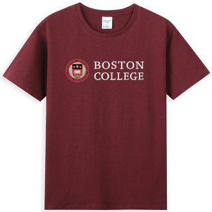 BC波士顿学院T恤Boston College文化衫班服 纪念品 圆领纯棉短袖