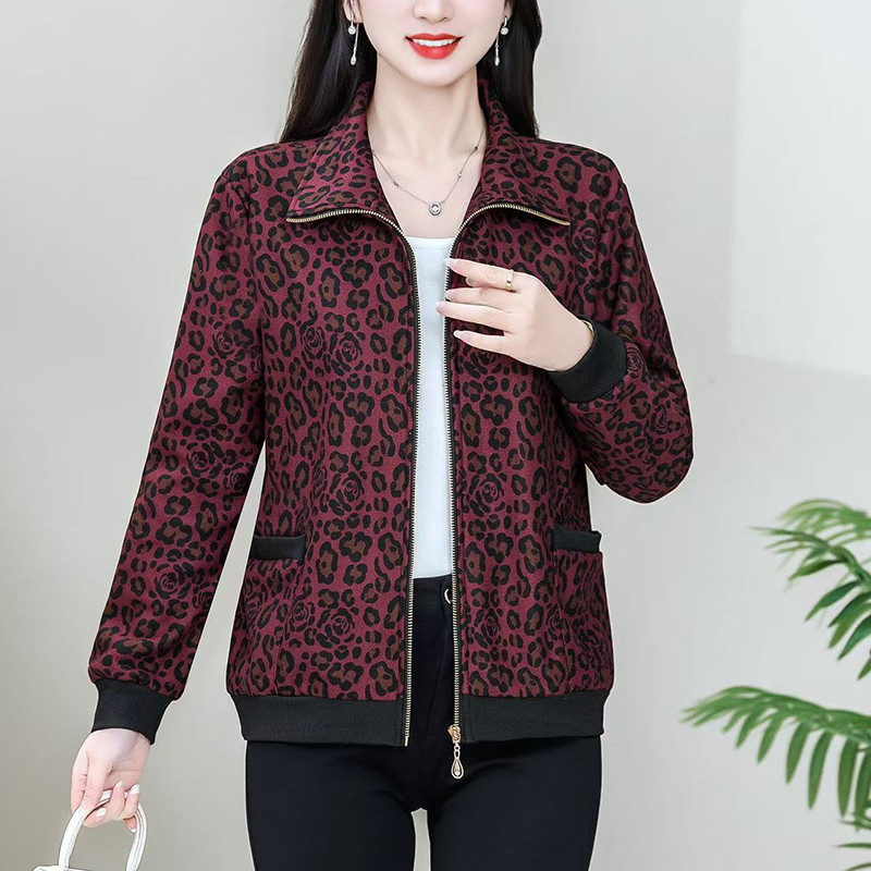 新款妈妈装秋季夹克外套短款时尚中老年人女翻领百搭印花加厚上衣,女装/女士精品,中老年女装,淘宝优惠券,粉丝福利购,淘宝优惠卷