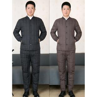 中老年棉衣棉裤 男羽绒棉服内胆老人内穿加厚保暖爸爸棉袄爷爷 套装