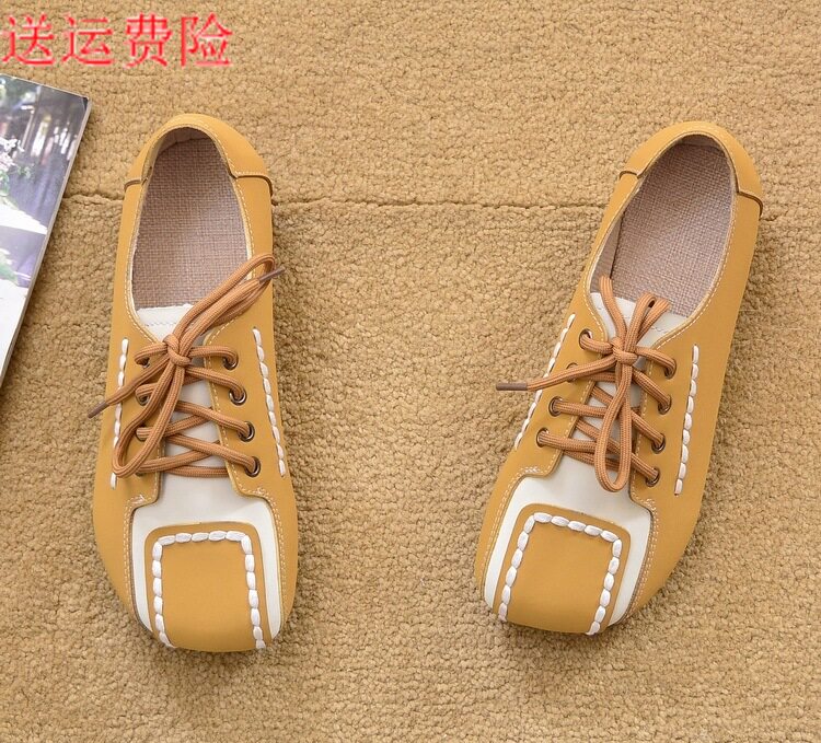 圆头平底豆豆鞋包邮乐福鞋欧美