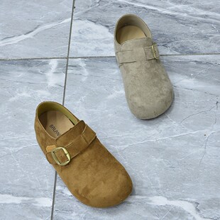 外贸春季 2026新款 勃肯鞋 女内增高一脚蹬平底单鞋 懒人鞋 乐福鞋 包邮