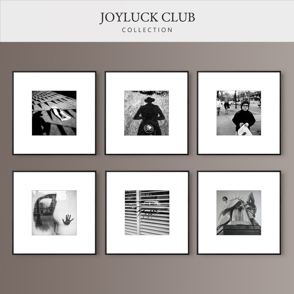 JoyluckClub薇薇安黑白摄影照片墙北欧客厅极简正方形工业装饰画图片