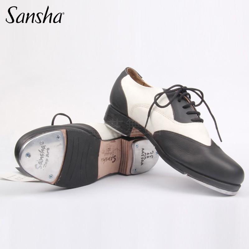 Sansha三沙真皮美式硬底踢踏舞鞋