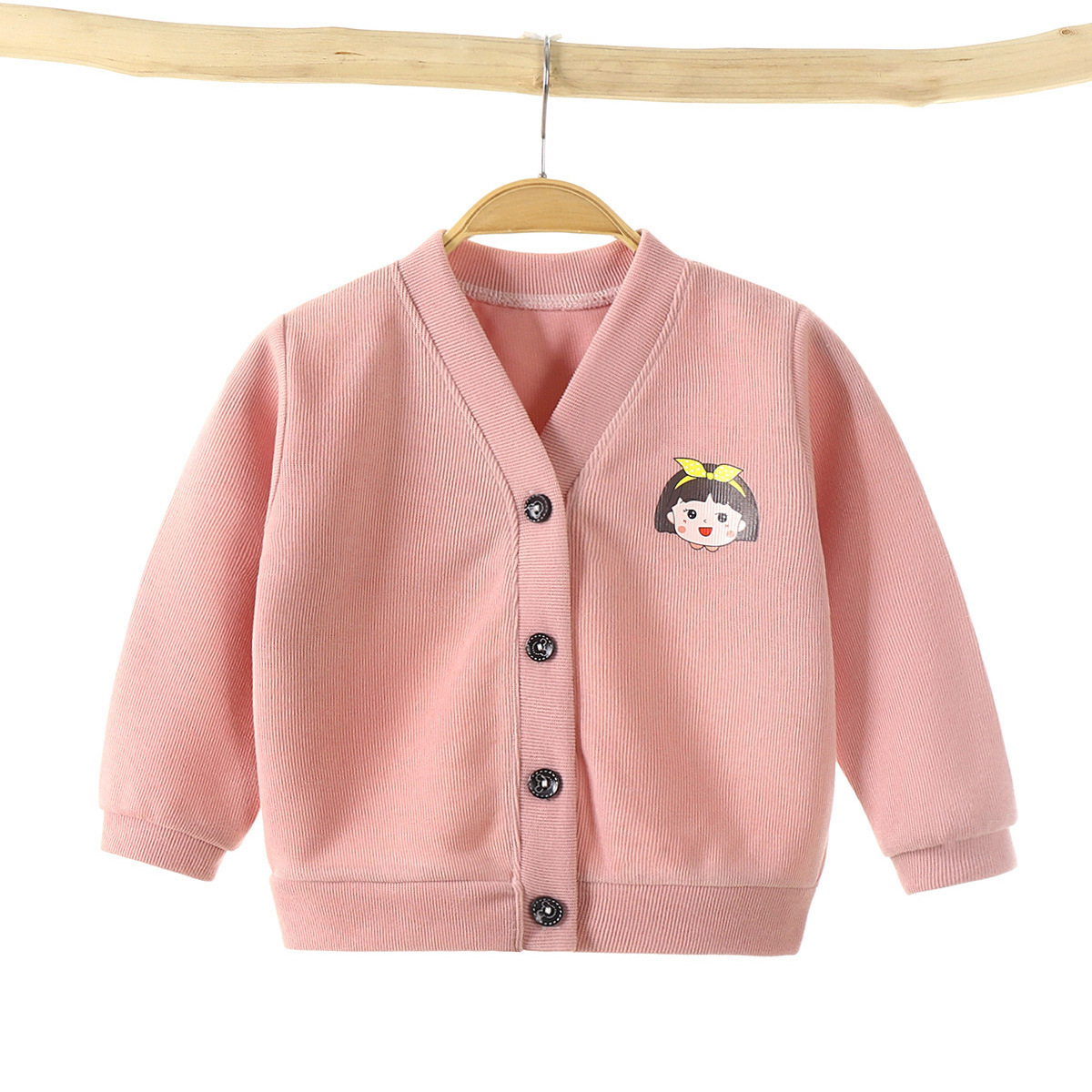 新款儿童春秋婴儿针织衫V领开衫外套男童女宝宝长袖小童上衣