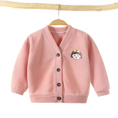 外套男童女宝宝长袖 V领开衫 小童上衣 儿童春秋婴儿针织衫 新款