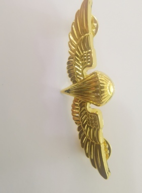 伞降胸章资质章金属徽章勋章纪念章金色伞降徽章