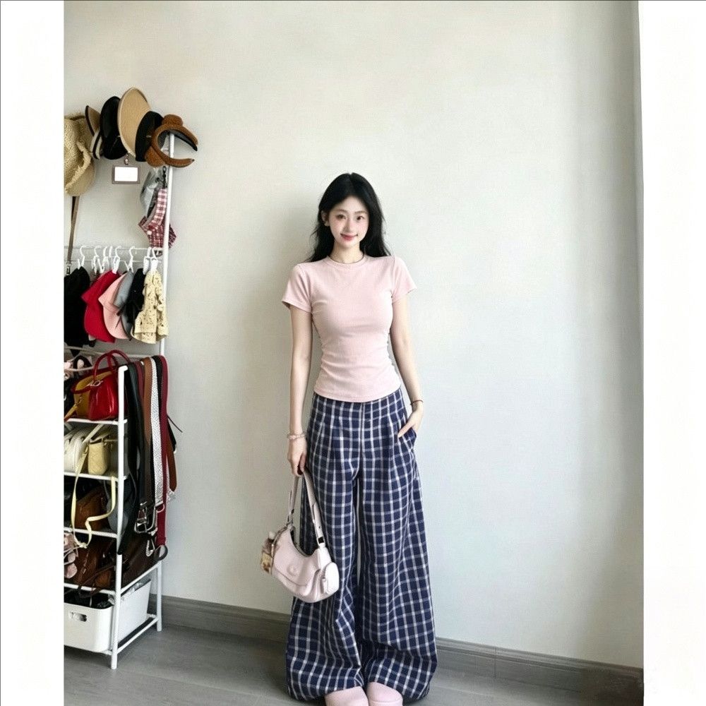 夏季盐甜系修身短袖套装女