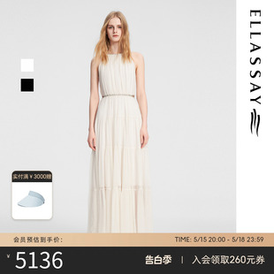 100%桑蚕丝高级钻饰礼服连衣裙女Y026 ELLASSAY歌力思2024夏季 新款