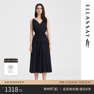 高级吊带小香风赫本风连衣裙女 博主同款 ELLASSAY歌力思春夏法式