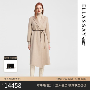 新款 ELLASSAY歌力思冬季 100%山羊绒双面呢大衣女EWE344D00700