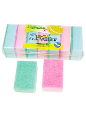 日本进口海绵擦双面百洁布厨房洗碗擦不沾油高密度锅刷多片装