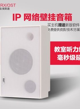 IP网络广播系统主机IP网络壁挂音箱考试听力2.4G单双备份挂壁音响