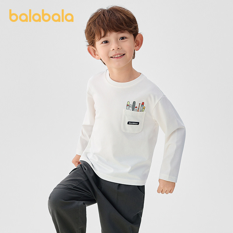 巴拉巴拉童装儿童长袖T恤男童春秋圆领打底内搭前胸印花时尚上衣,童装/婴儿装/亲子装,T恤,淘宝优惠券,粉丝福利购,淘宝优惠卷