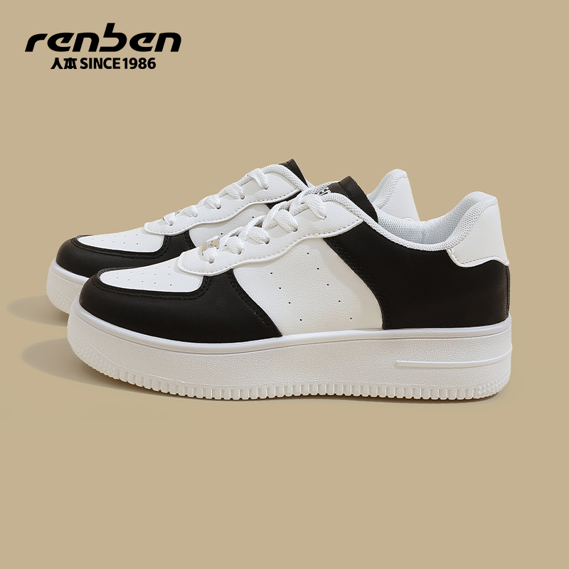 人本板鞋女款休闲运动校园小白鞋