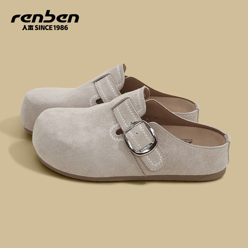 人本内增高勃肯鞋女2026春夏季新款小个子百搭时尚通勤拖鞋懒人鞋