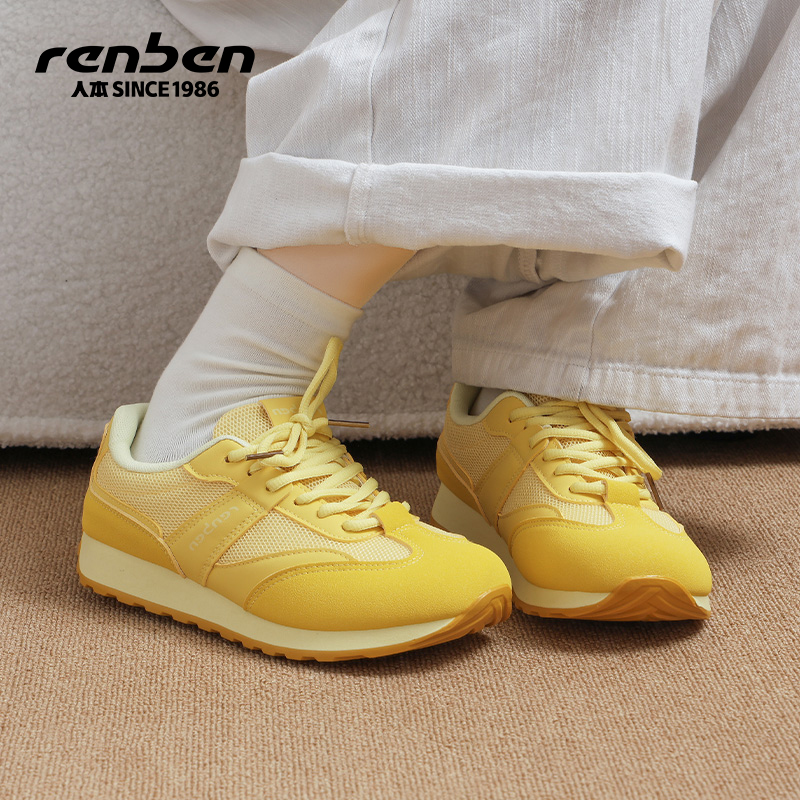 人本复古运动鞋休闲软底阿甘鞋女