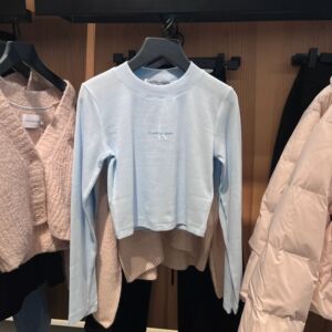 正品CKJeans长袖T恤女圆领印花打底衫正肩V领螺纹露肚脐棉上衣服