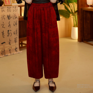 重缎皮子湖丝花苞裤 新中式 2681721 2025新款 凤轩阁