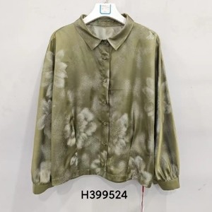 凤轩阁 2025新款 新中式立领沙画昙花衬衫上衣 399524