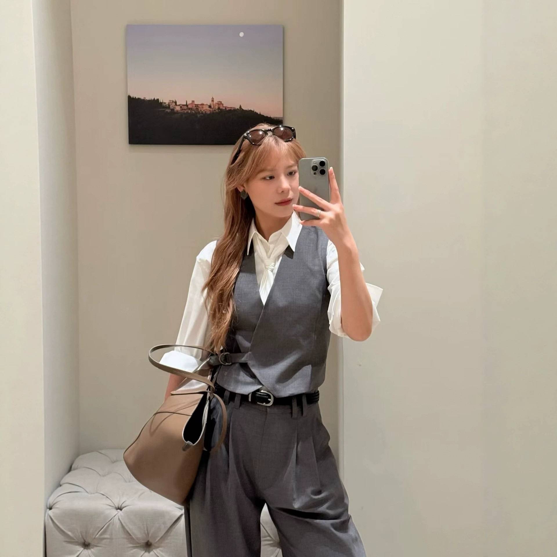 深圳老钱风BC羊毛阔腿裤显腿型职场感高知女性阔腿裤西裤西装套装