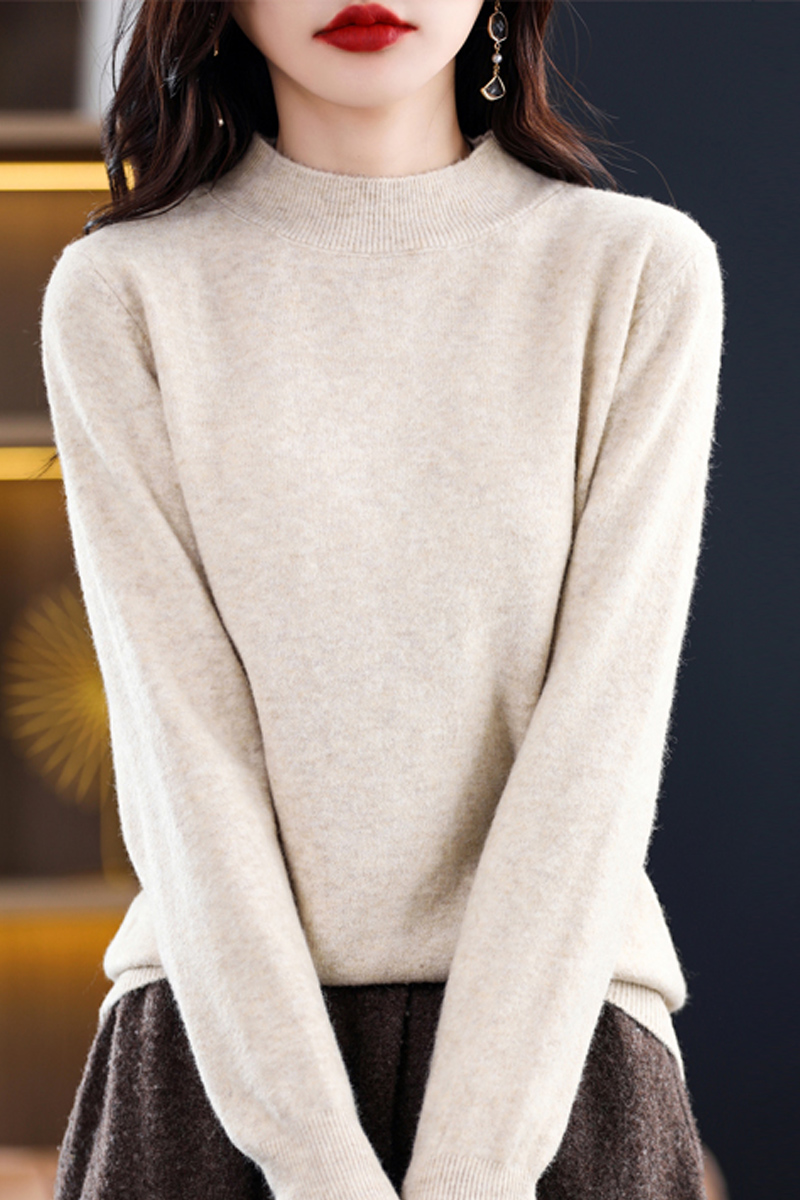 卡森仑半高领通勤修身羊绒