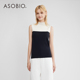 羊毛 Asobio设计感拼接套头无袖 针织上衣2025秋冬通勤休闲女156