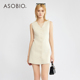 连衣裙女夏季 ‘亚麻系列’Asobio无袖 收腰西装 纯色通勤长裙113