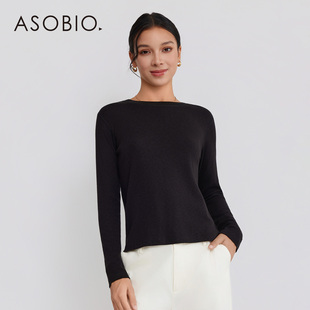 上衣女282 通勤长袖 Asobio时尚 简约圆领设计T恤卫衣2025秋冬新款