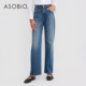 Asobio立体剪裁水洗牛仔直筒裤 女314 牛仔裤 2025秋冬休闲修身 长裤
