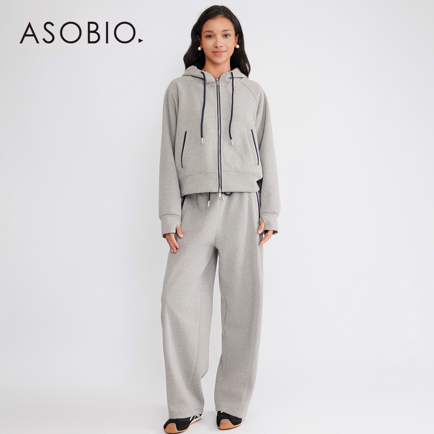 Asobio经典运动卫衣套装2025秋冬新品复古通勤时髦套装女270/238,女装/女士精品,时尚套装,淘宝优惠券,粉丝福利购,淘宝优惠卷