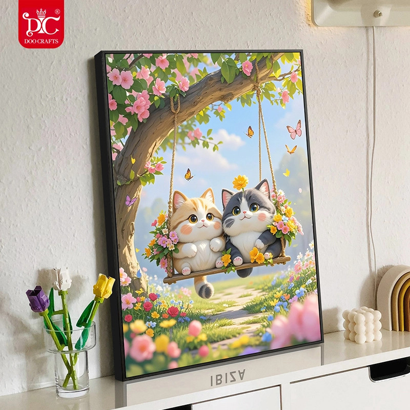 钻石画卡通动物系列5d满钻十字绣儿童手工diy点钻客厅装饰画方钻