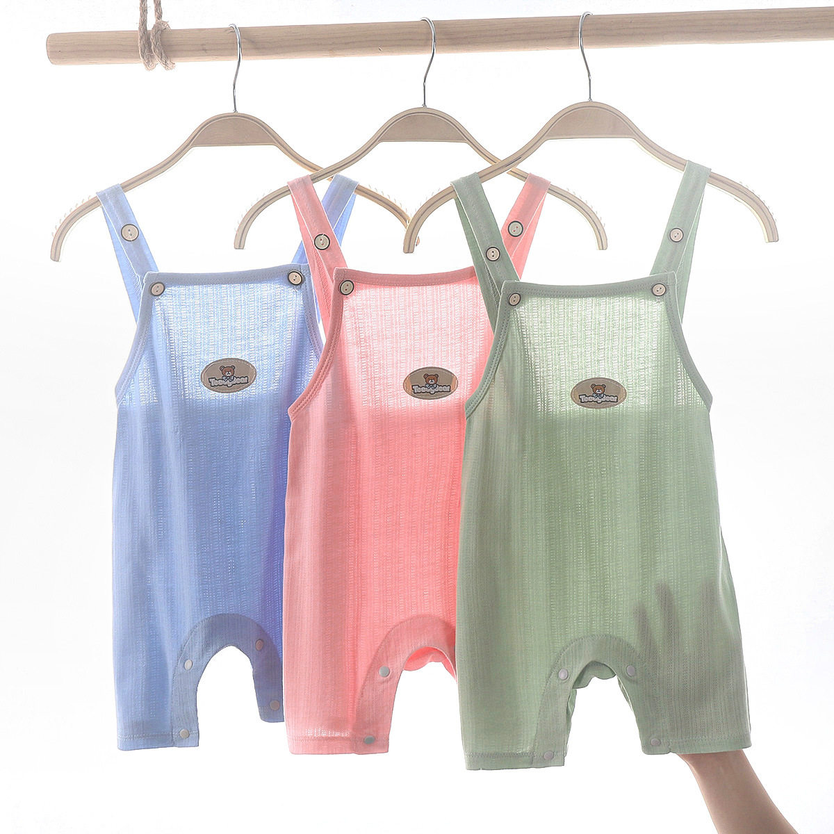 어린이  여아 남아  용 작업복 정장 순면 쌍 가디건 반팔 반바지 여름 얇은 섹션