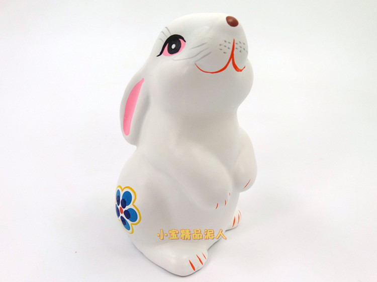 无锡特产惠山泥人可爱生肖兔泥塑彩塑送朋友情侣手工艺品