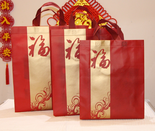 金条覆膜耐用高档过节无纺布袋