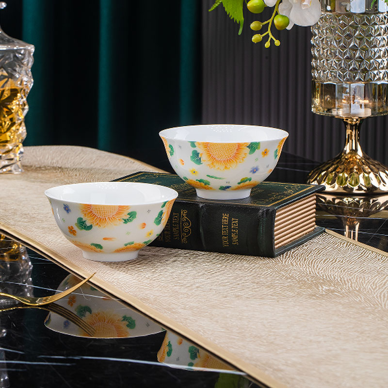 青珑陶瓷家用高温玲珑餐具组合