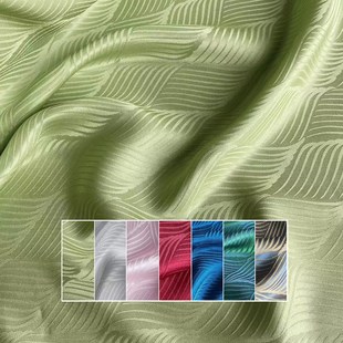 提花重绉提花真丝交织面料桑波缎 旗袍汉服 提花面料布料几何流水