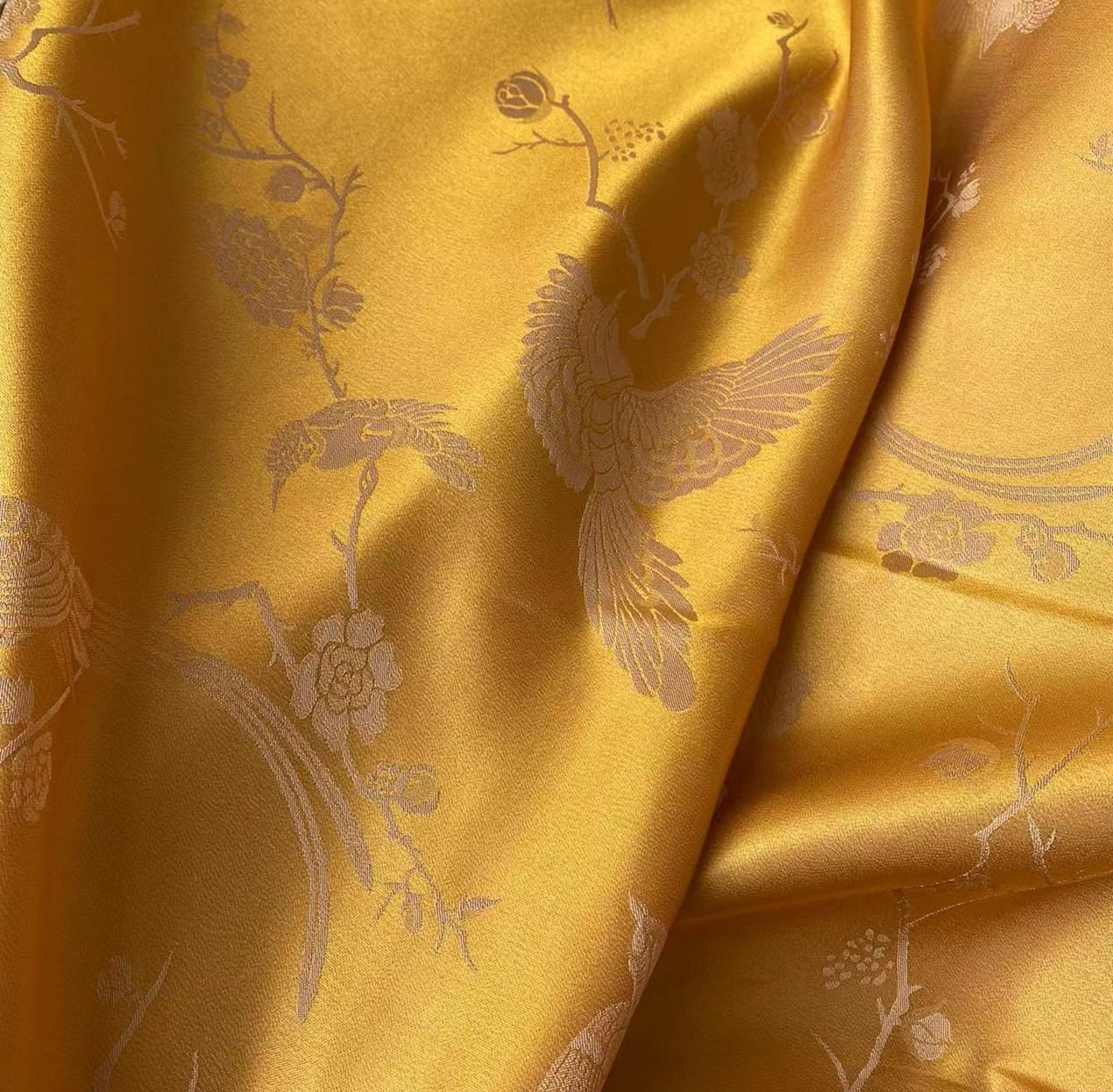 晨曦丝绸真丝面料提花双色新中式