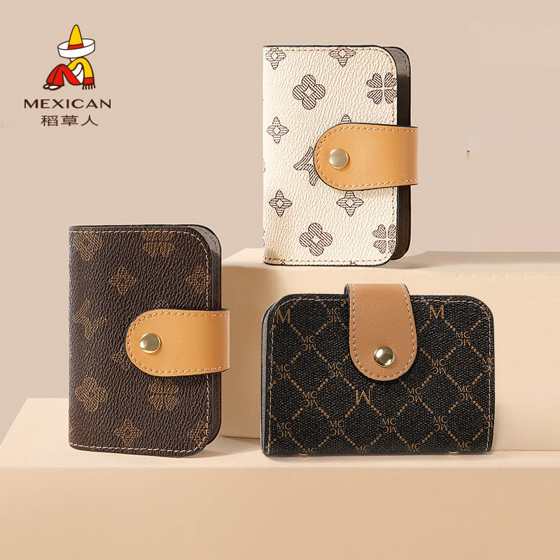 稻草人卡包女2025新款复古老花迷你证件包小巧多卡位品牌官方正品