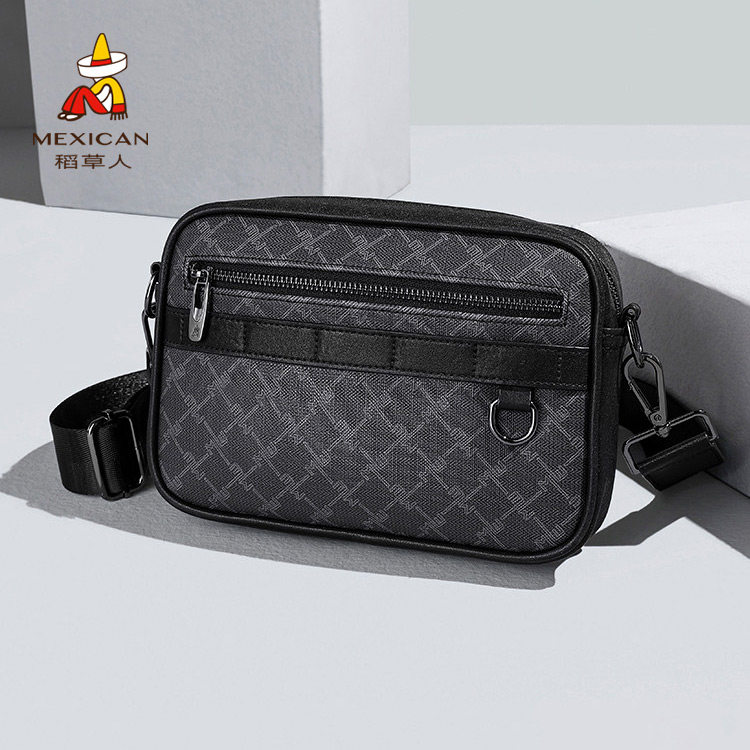 稻草人斜挎包男2026新款格纹背包休闲百搭小方包手机包单肩包正品,箱包皮具/热销女包/男包,男士包袋,淘宝优惠券,粉丝福利购,淘宝优惠卷