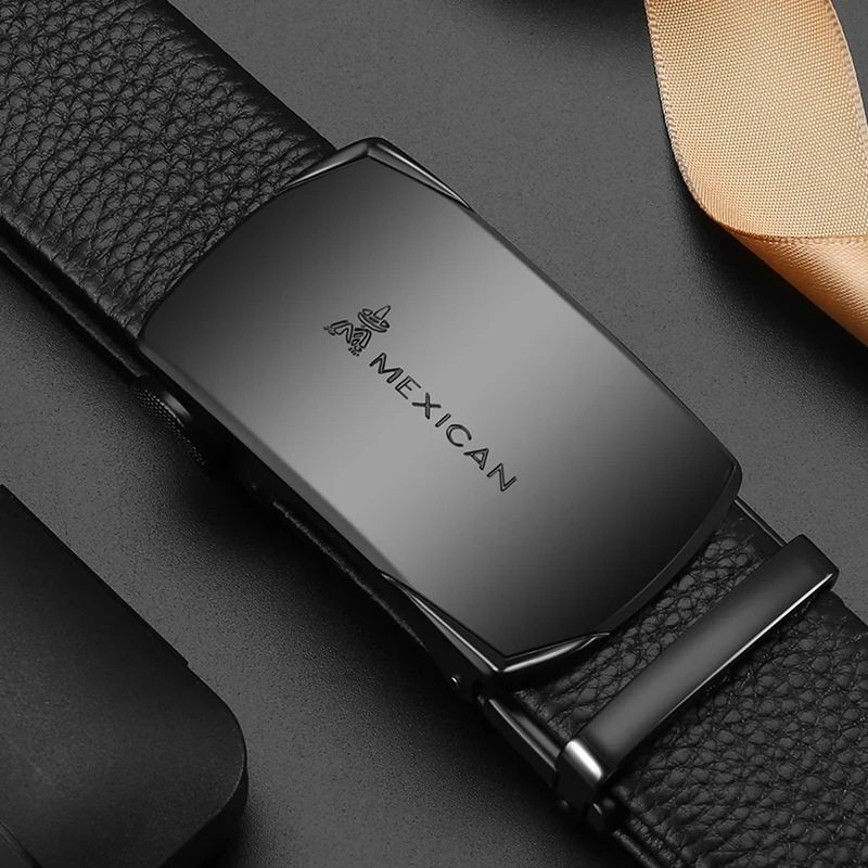 稻草人纯男士皮带新款百搭头层牛皮休闲腰带男自动扣裤带官方正品