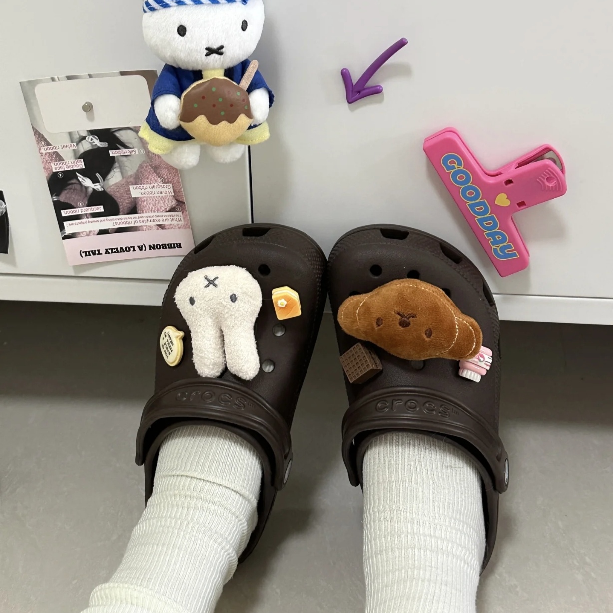 洞洞鞋鞋花透明Boris n Miffy小鱼贝壳鞋扣蝴蝶爱心diy配饰配件