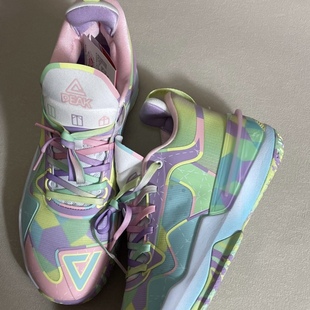 适配匹克态极闪现3海兰紫纸飞机粉绿紫糖果梦幻扎染渐变闪现4鞋带