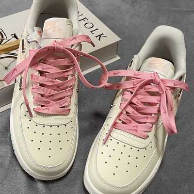 适配AF1空军一号白色粉色钩子鞋带水钻鞋后跟链配饰配件鞋带扣