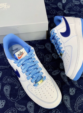 适配nike AF1白蓝first use白底蓝色泼墨扎染鸳鸯空军一号鞋带
