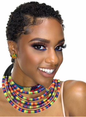 africa fashion women necklace jewelry 夸张多层编项链套装